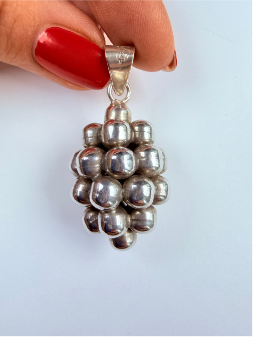 Pedro Castillo Caviar DNA Grape Cluster 925 Sterling Silver VTG Pendant Mexico